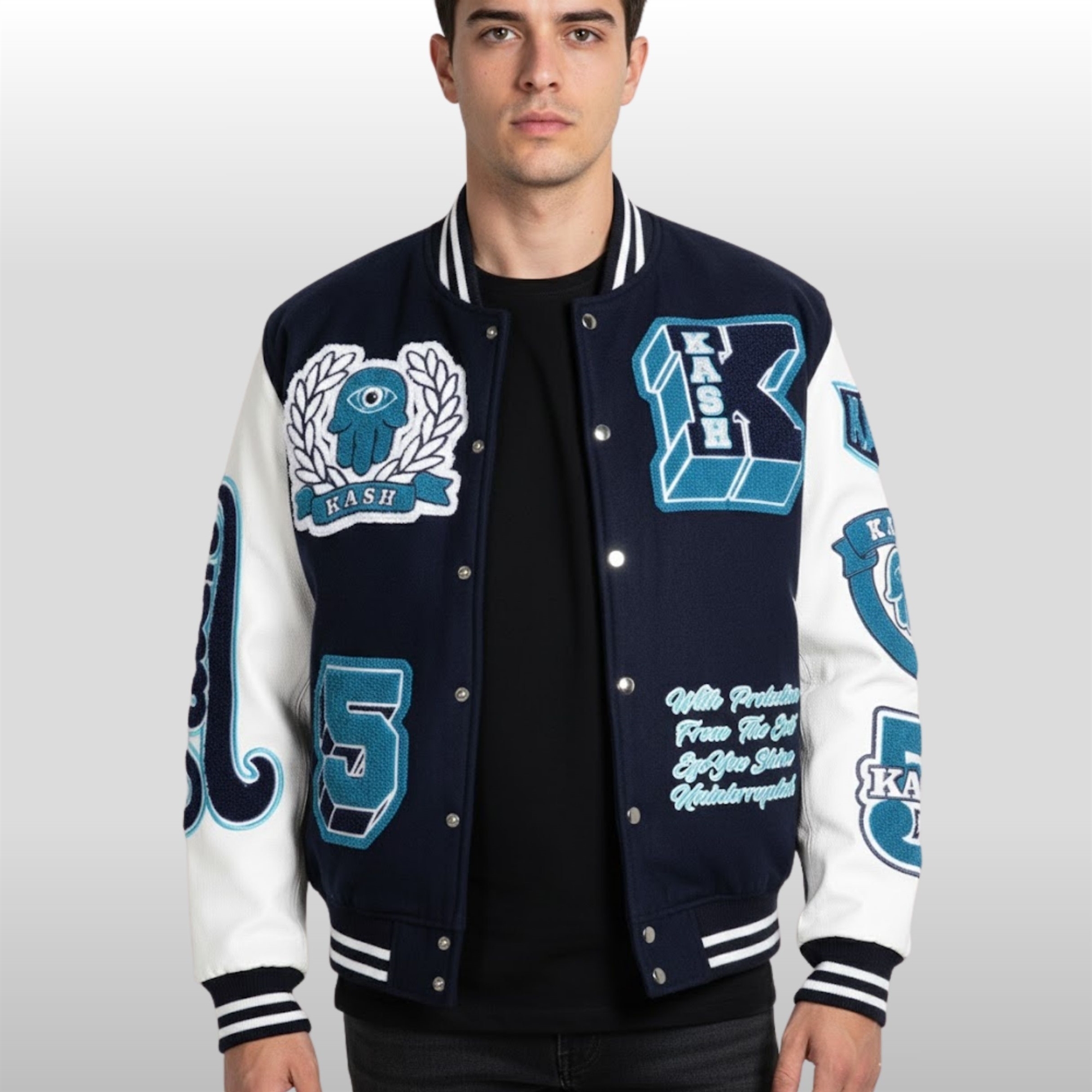 De'Von-Achane-Kash-Chenille-Print-Varsity-Jacket-3 De'Von Achane Kash Chenille Print Varsity Jacket 3
