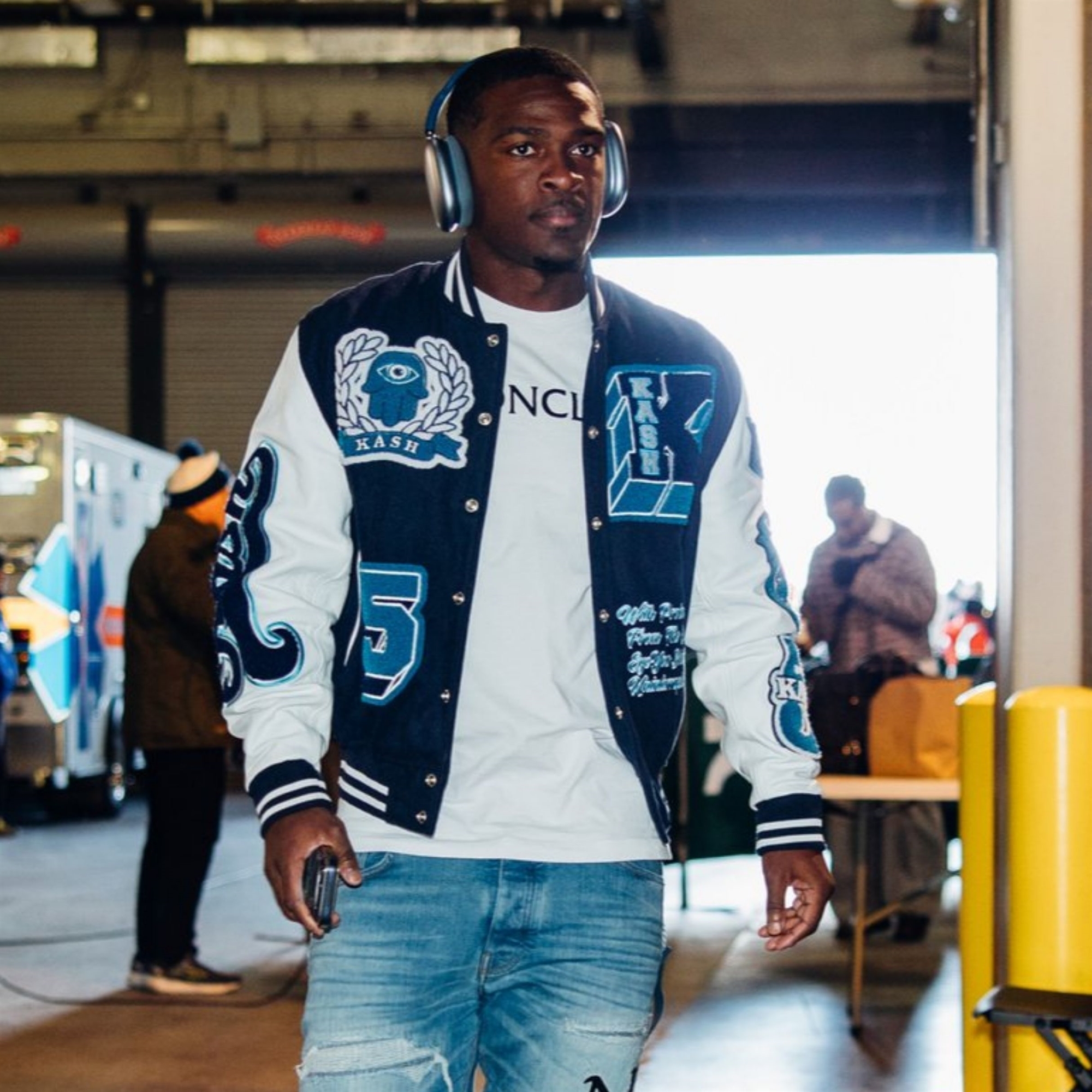 De'Von-Achane-Kash-Chenille-Print-Varsity-Jacket De’Von Achane Kash Chenille Print Varsity Jacket