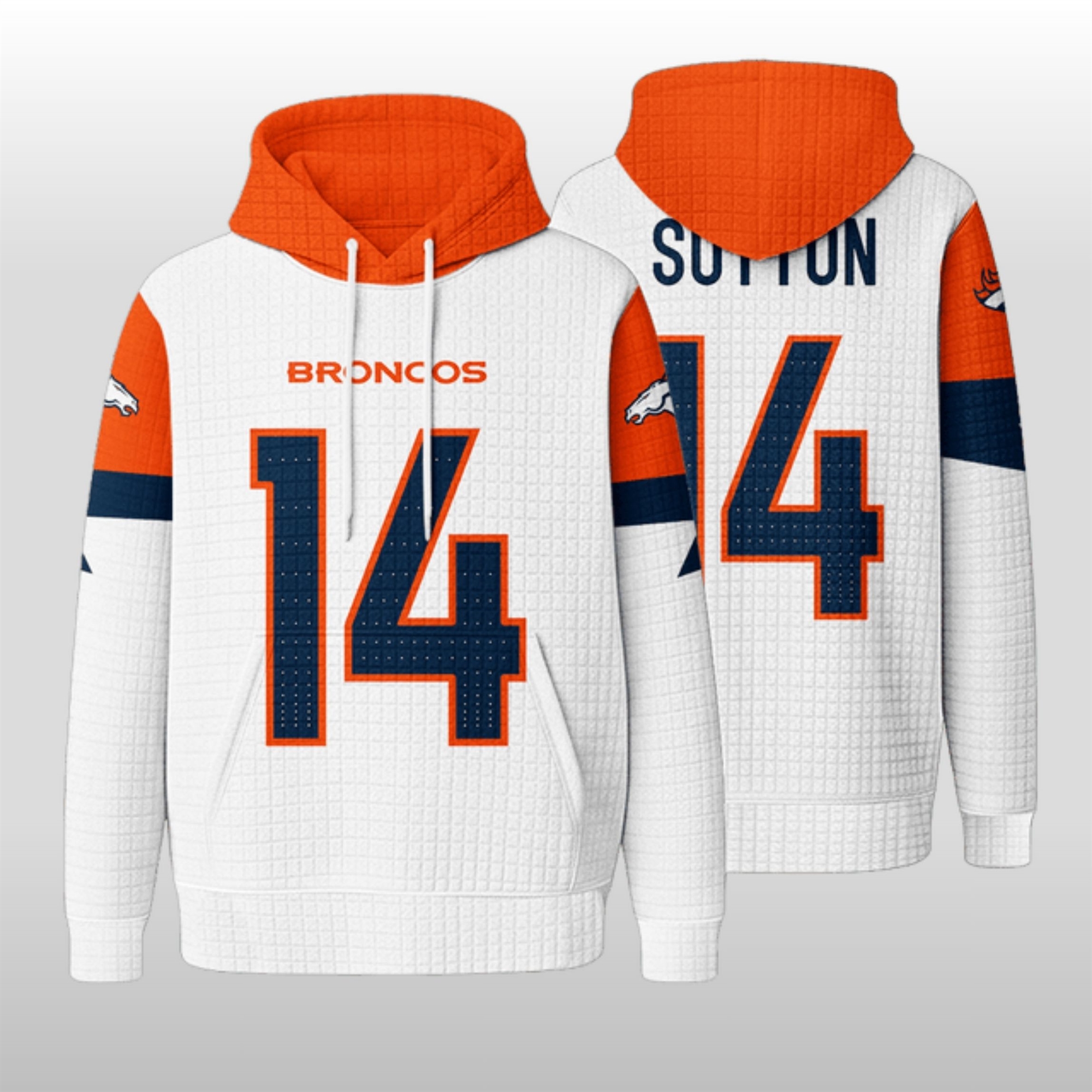 Denver-Broncos-14-Waffle-Hoodie-3 Denver Broncos 14 Waffle Hoodie 3