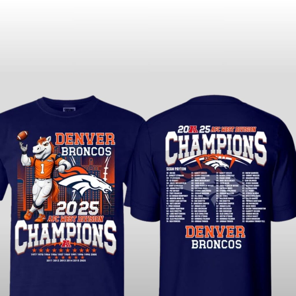 Denver Broncos AFC West Champions 2025 Shirt - Zerelam