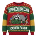 Drunken Raccoon Trashed Panda Ugly Sweater
