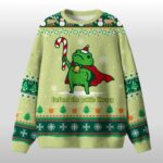 2025 Christmas Defend The Public Library Frog Ugly Sweater