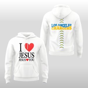 Los Angeles Chargers I Love Jesus Jesus Love You Hoodie