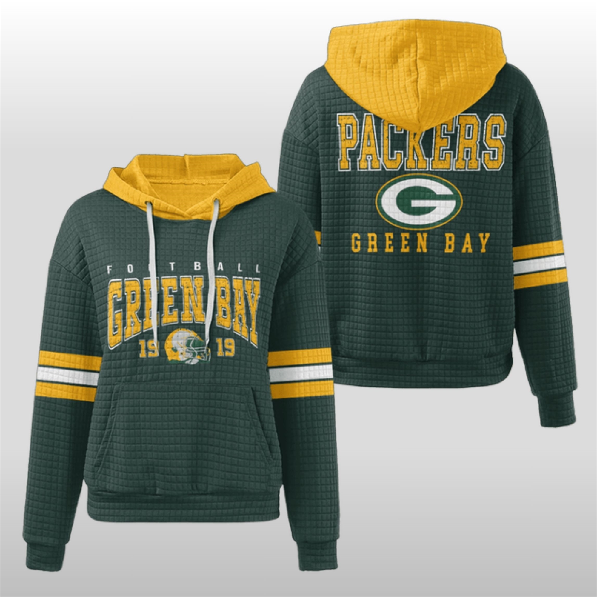 Green-Bay-1919-Waffle-Hoodie-3 Green Bay 1919 Waffle Hoodie 3