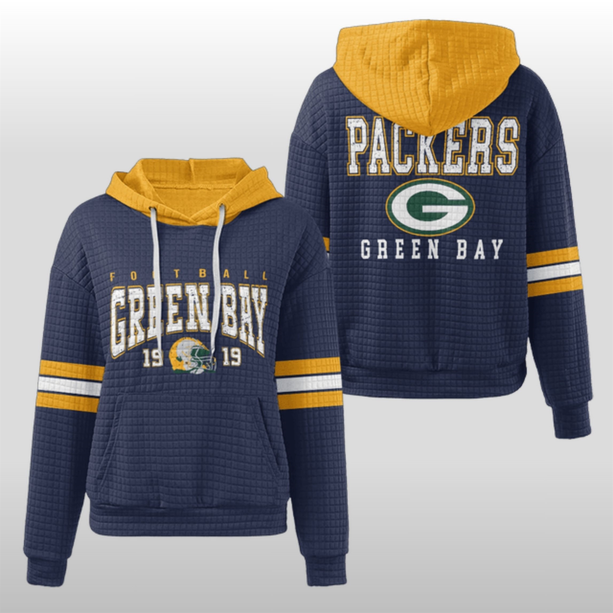 Green-Bay-1919-Waffle-Hoodie Green Bay 1919 Waffle Hoodie
