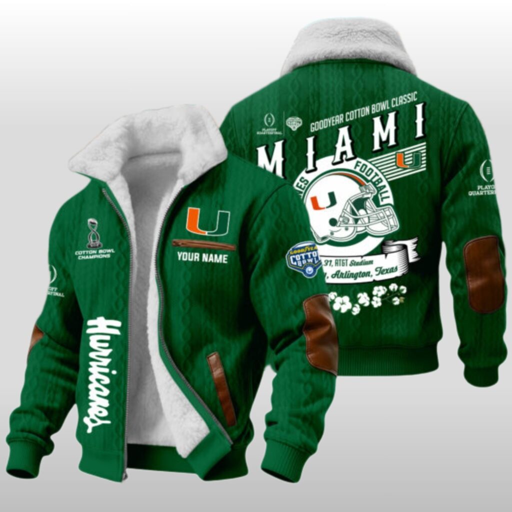 Hurricanes Miami 2025 Cotton Bowl Champions Fleece Jacket 2