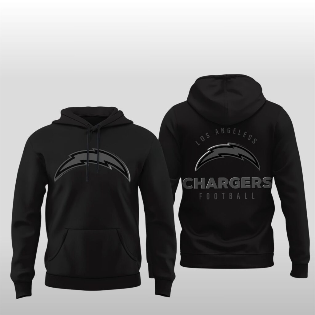 Los Angeles Chargers 2025 Back In Black Hoodie