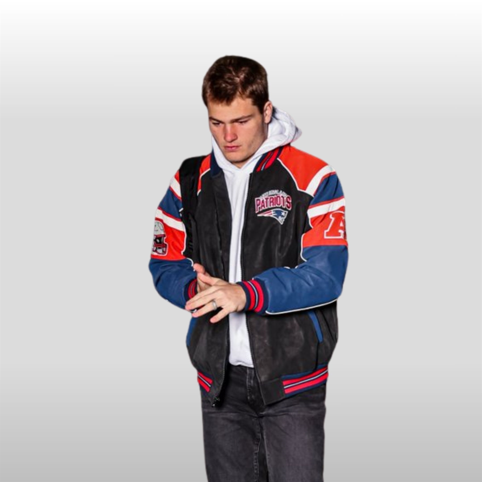 NE-Patriots-Drake-Maye-AFC-Bomber-Jacket-2 NE Patriots Drake Maye AFC Bomber Jacket