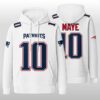 New England Drake Maye 10 Waffle Hoodie
