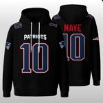 New England Drake Maye 10 Waffle Hoodie