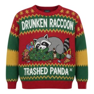 Drunken Raccoon Trashed Panda Ugly Sweater