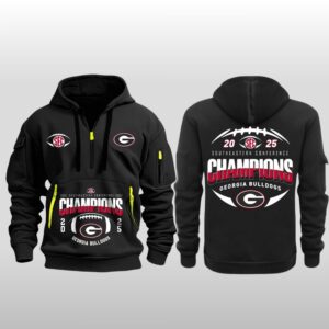 Georgia Football Sec Champions 2025 Quarter Zip Hoodie
