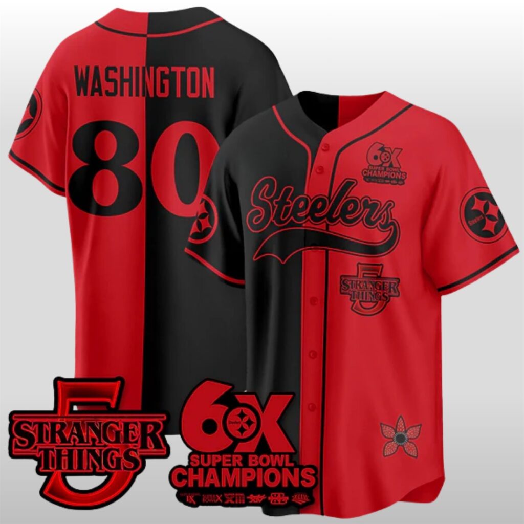 Steelers 6x Bowl Champions Stranger Things 2026 Baseball Jersey