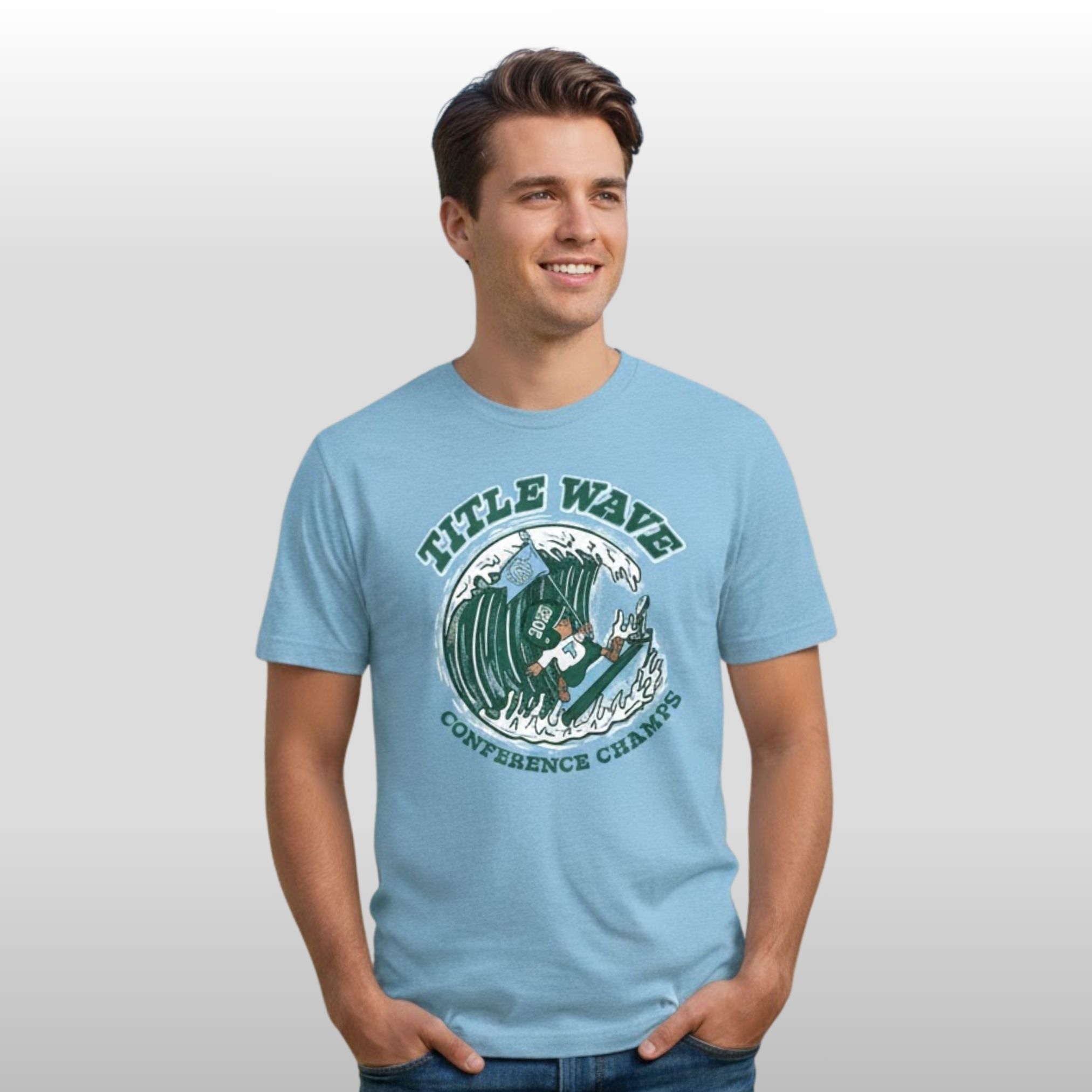 Tulane-2025-Conference-Title-Wave-Shirt Tulane 2025 Conference Title Wave Shirt