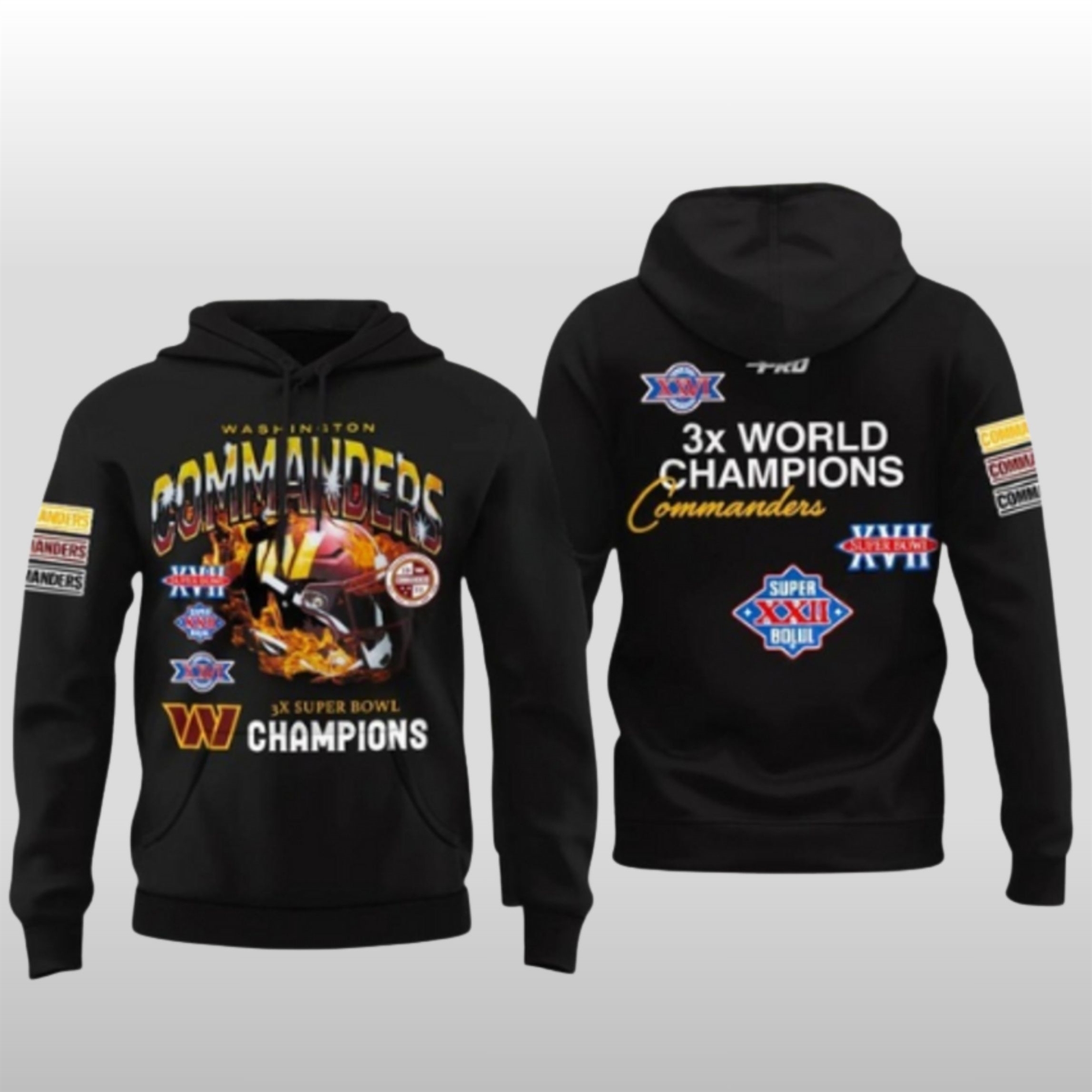 Washington-Commanders-3X-World-Champions-Hoodie Washington Commanders 3X World Champions Hoodie
