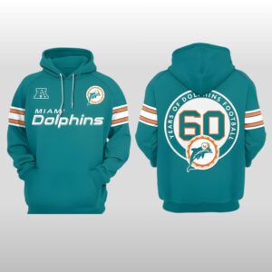 2026 Miami Dolphins 60th Anniversary Celebration Hoodie Shirt