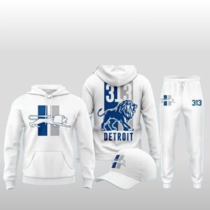 Jahmyr Gibbs 2025 Detroit Lions 313 Grit Hoodie Joggers Cap