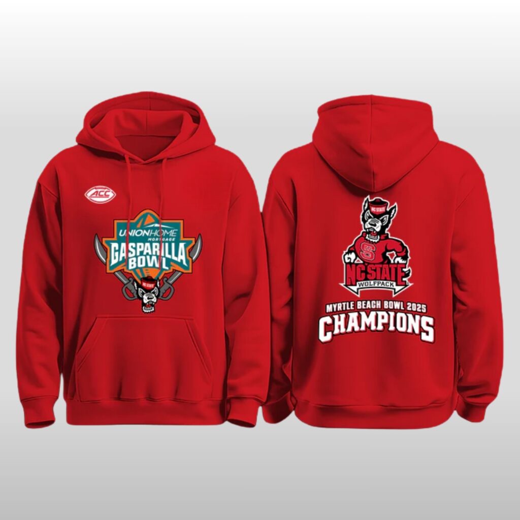 NC State Wolfpack 2025 Gasparilla Bowl Champs Hoodie Shirt