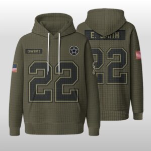 Dallas Cowboys 22 Smith Salute To Service Waffle Hoodie