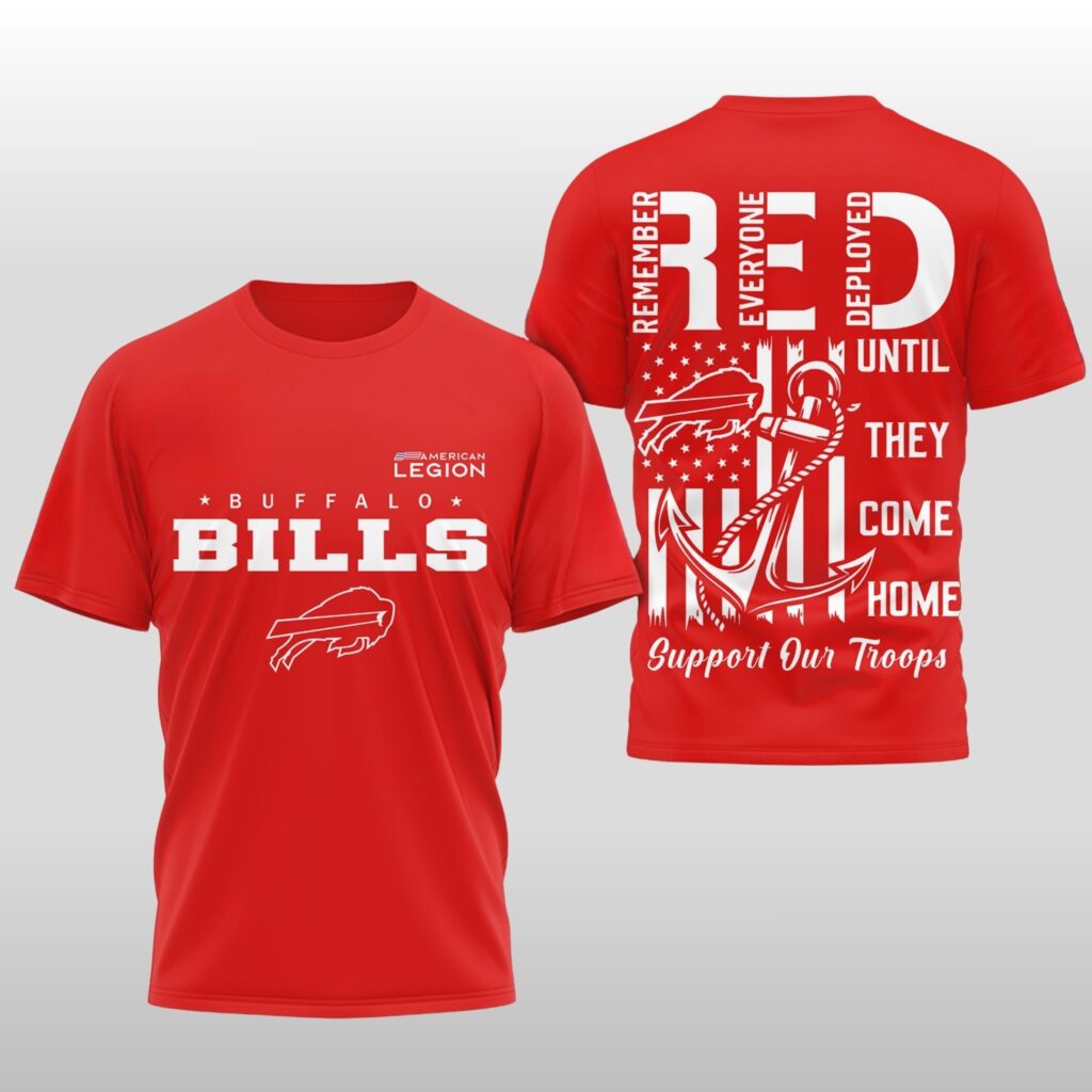 2026 Buffalo Bills RED Until They Come Home Support Our Troops Shirt