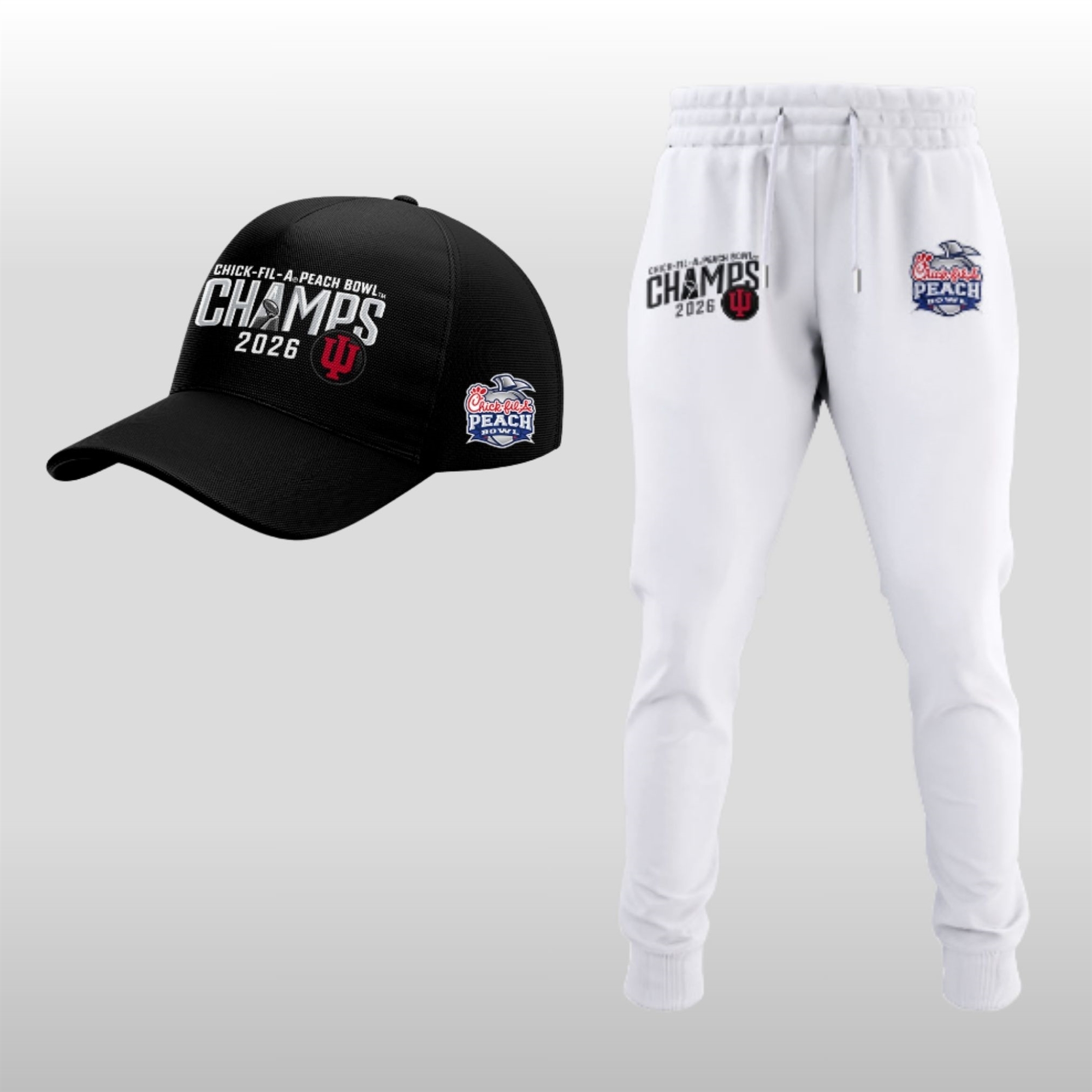2026 Indiana Hoosiers Peach Bowl Champions Shirt Cap Joggers 2 2026 Indiana Hoosiers Peach Bowl Champions Shirt Cap Joggers - Image 2