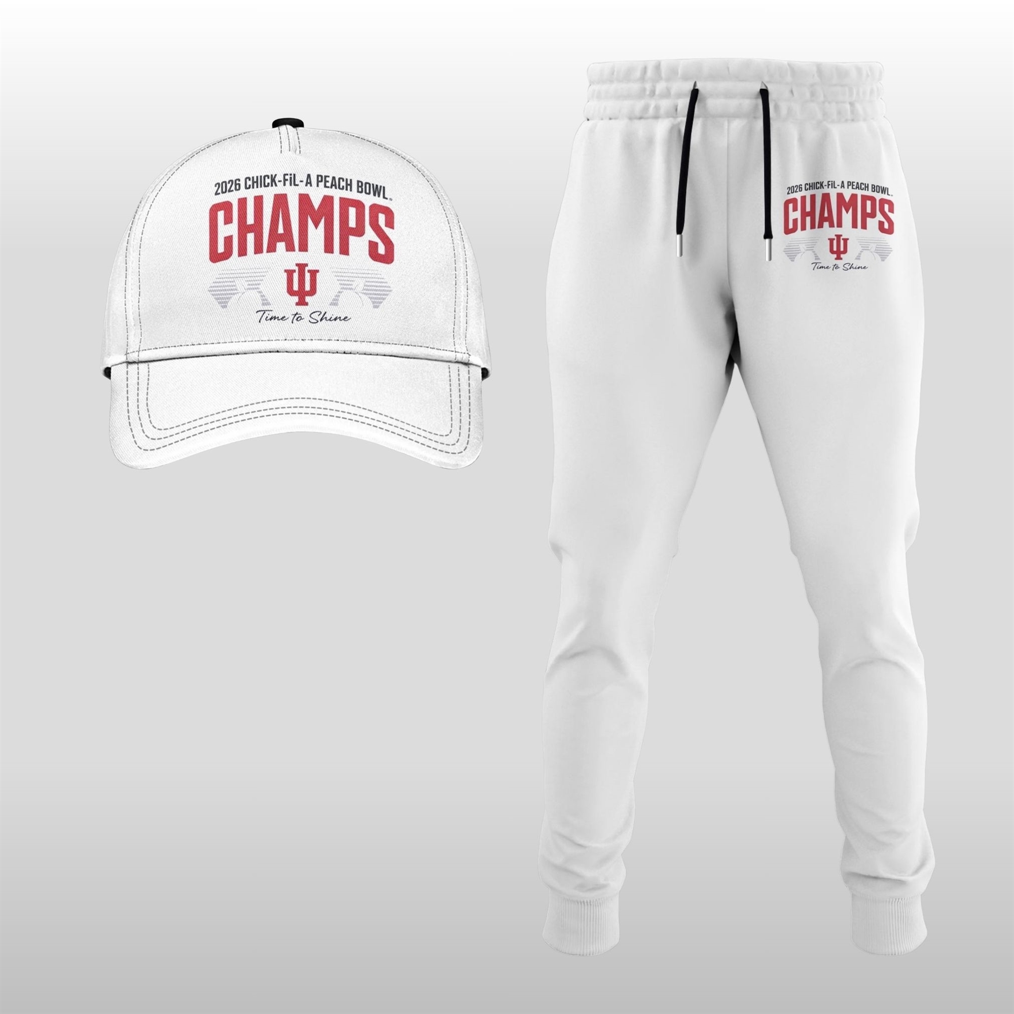 2026 Indiana Hoosiers Peach Bowl Champions Time To Shine Hoodie Shirt Cap Joggers 4 2026 Indiana Hoosiers Peach Bowl Champions Time To Shine Hoodie Shirt Cap Joggers - Image 4