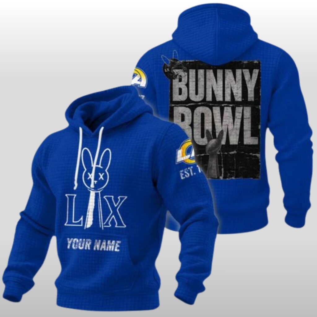 2026 LA Rams Bunny Bowl LX Waffle Hoodie 2