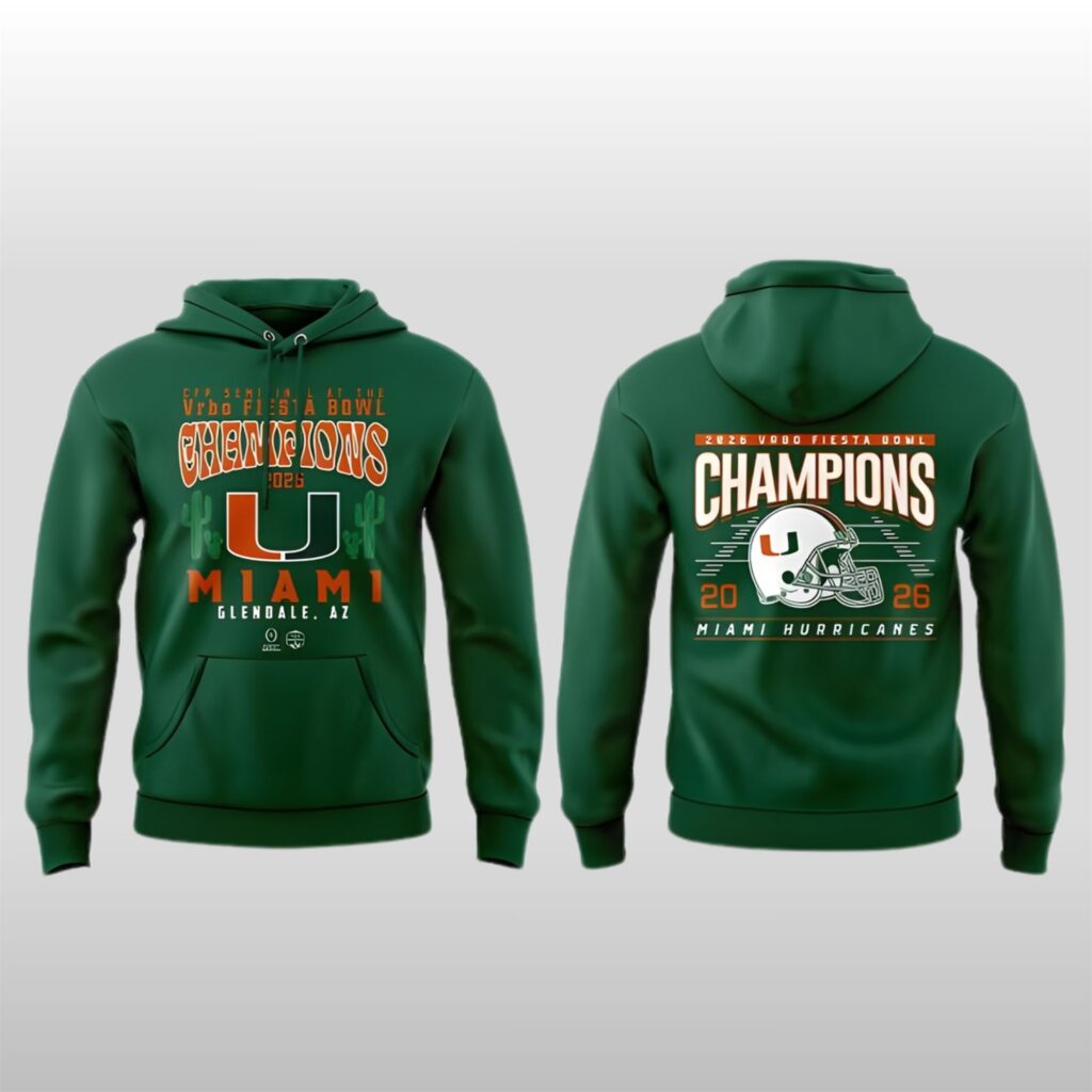 2026 Miami Hurricanes CFP Semifinals Fiesta Bowl Champions Hoodie Shirt 3