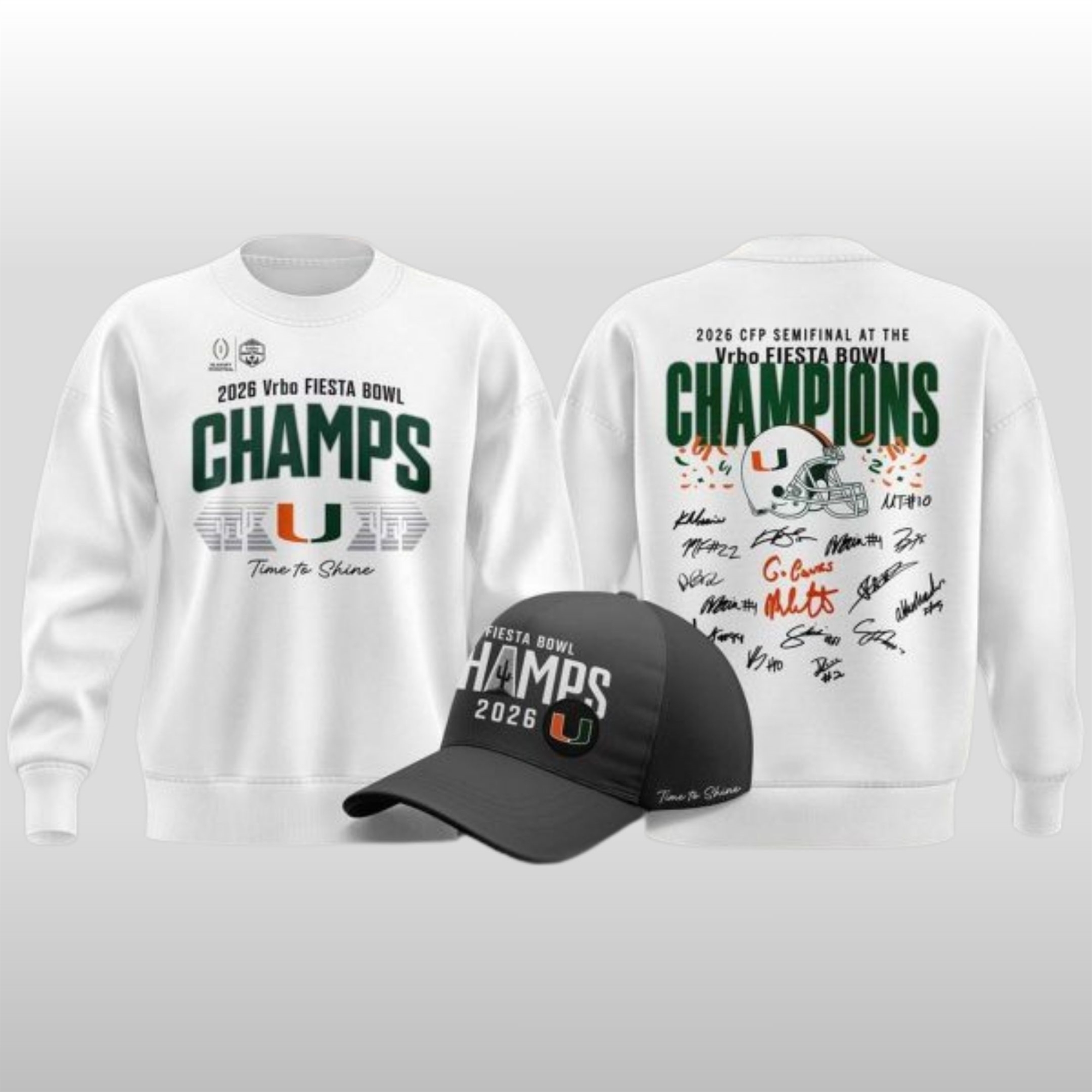 2026 Miami Hurricanes Vrbo Fiesta Bowl Champions Signed Hoodie Shirt 2 2026 Miami Hurricanes Vrbo Fiesta Bowl Champions Signed Hoodie Shirt - Image 2