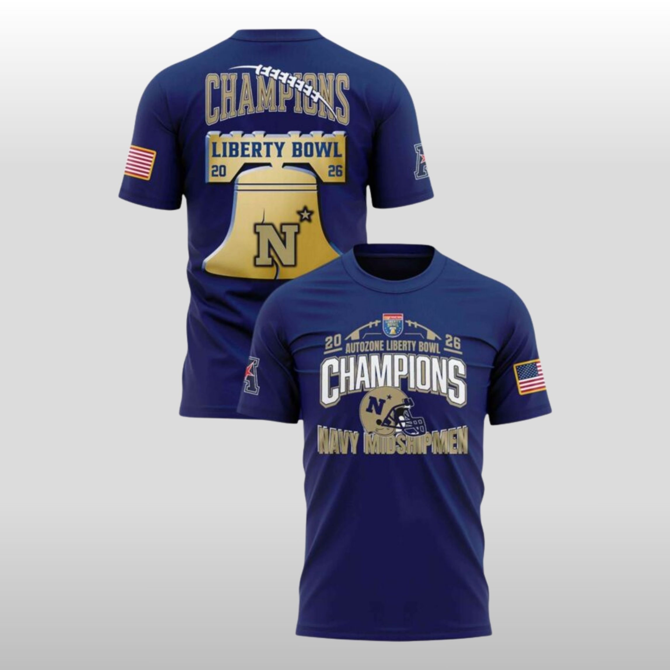 2026 Navy Midshipmen Autozone Liberty Bowl Champions Hoodie Shirt 2 2026 Navy Midshipmen Autozone Liberty Bowl Champions Hoodie Shirt - Image 2