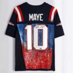 2026 New England Patriots Drake Maye Fine Art Football Jersey