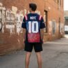 2026 New England Patriots Drake Maye Fine Art Football Jersey 3