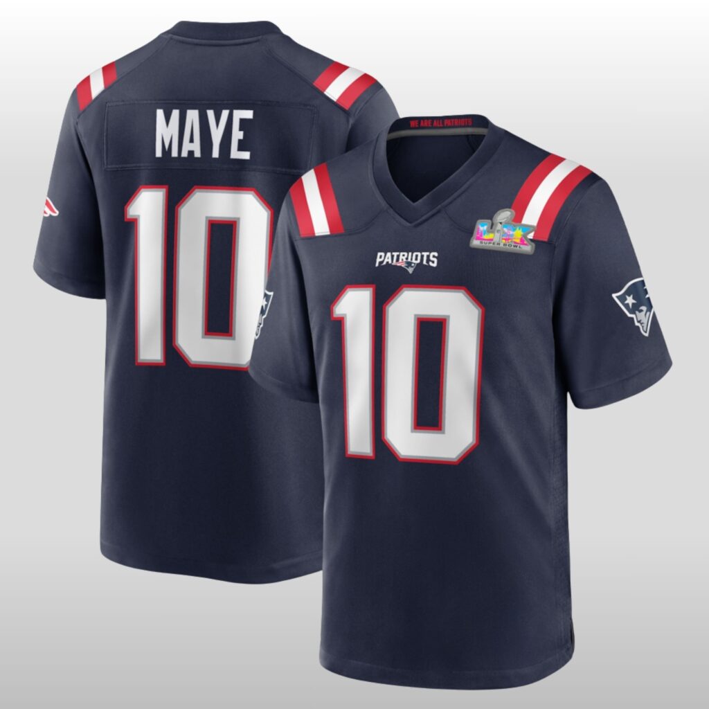 2026 New England Patriots Super Bowl LX Jersey Drake Maye 2