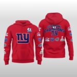 2026 New York Giants 4 Time Champions Patch Throwback Hoodie Shirt