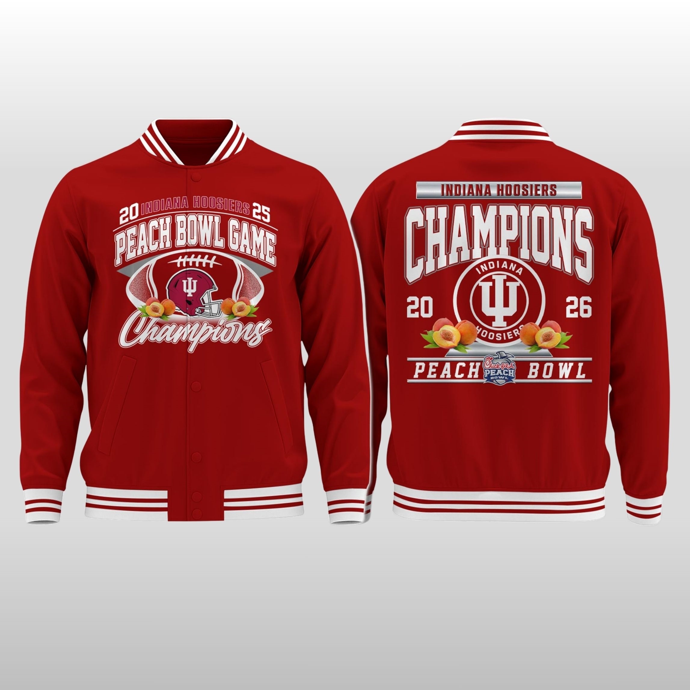 2026 Indiana Hoosiers Peach Bowl Champions Jacket 3 2026 Indiana Hoosiers Peach Bowl Champions Jacket - Image 3