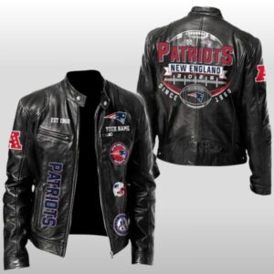 NE Patriots Since 1960 Motorcycle Leather Jacket