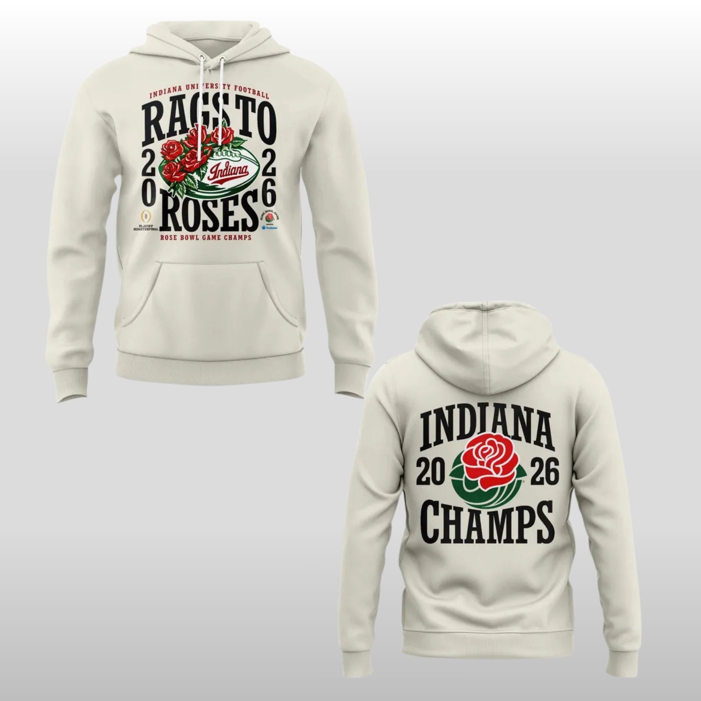 2026 Indiana Hoosiers Rags to Bowl Game Champions Hoodie Shirt 1 2026 Indiana Hoosiers Rags to Bowl Game Champions Hoodie Shirt