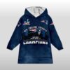 NE Patriots 2025 2026 LX Bowl Champions Blanket Hoodie 2