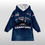 NE Patriots 2025 2026 LX Bowl Champions Blanket Hoodie