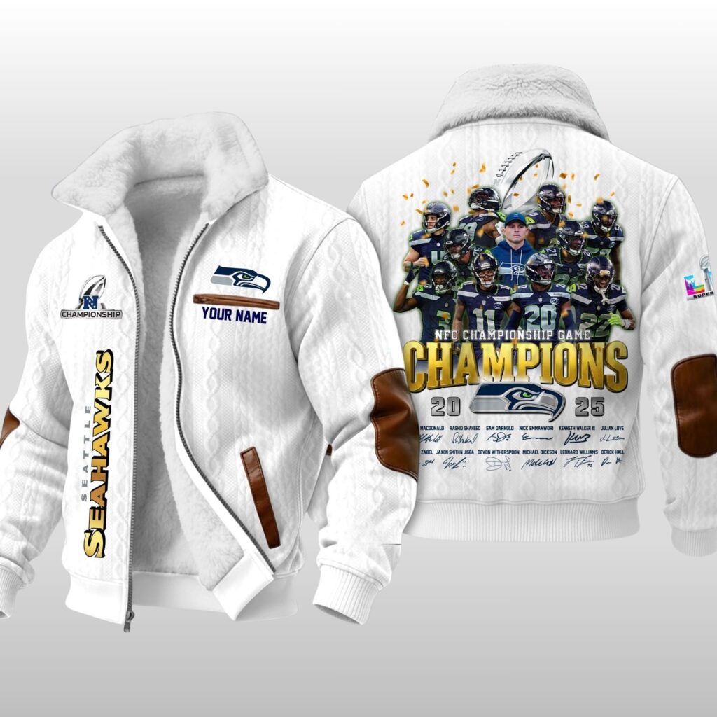 Seattle Seahawks NFC Champions Game Winter Fleece Jacket 2