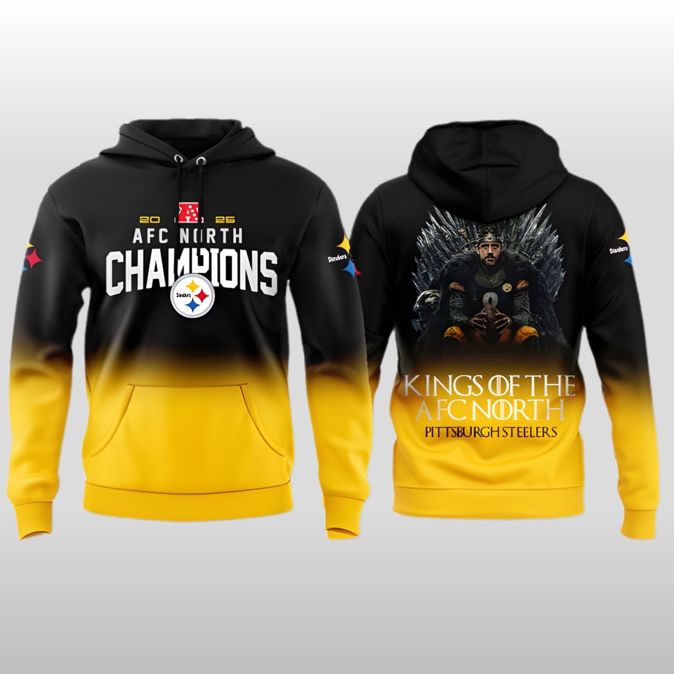 Steelers King Of The AFC North Gradient Hoodie 1 Steelers King Of The AFC North Gradient Hoodie