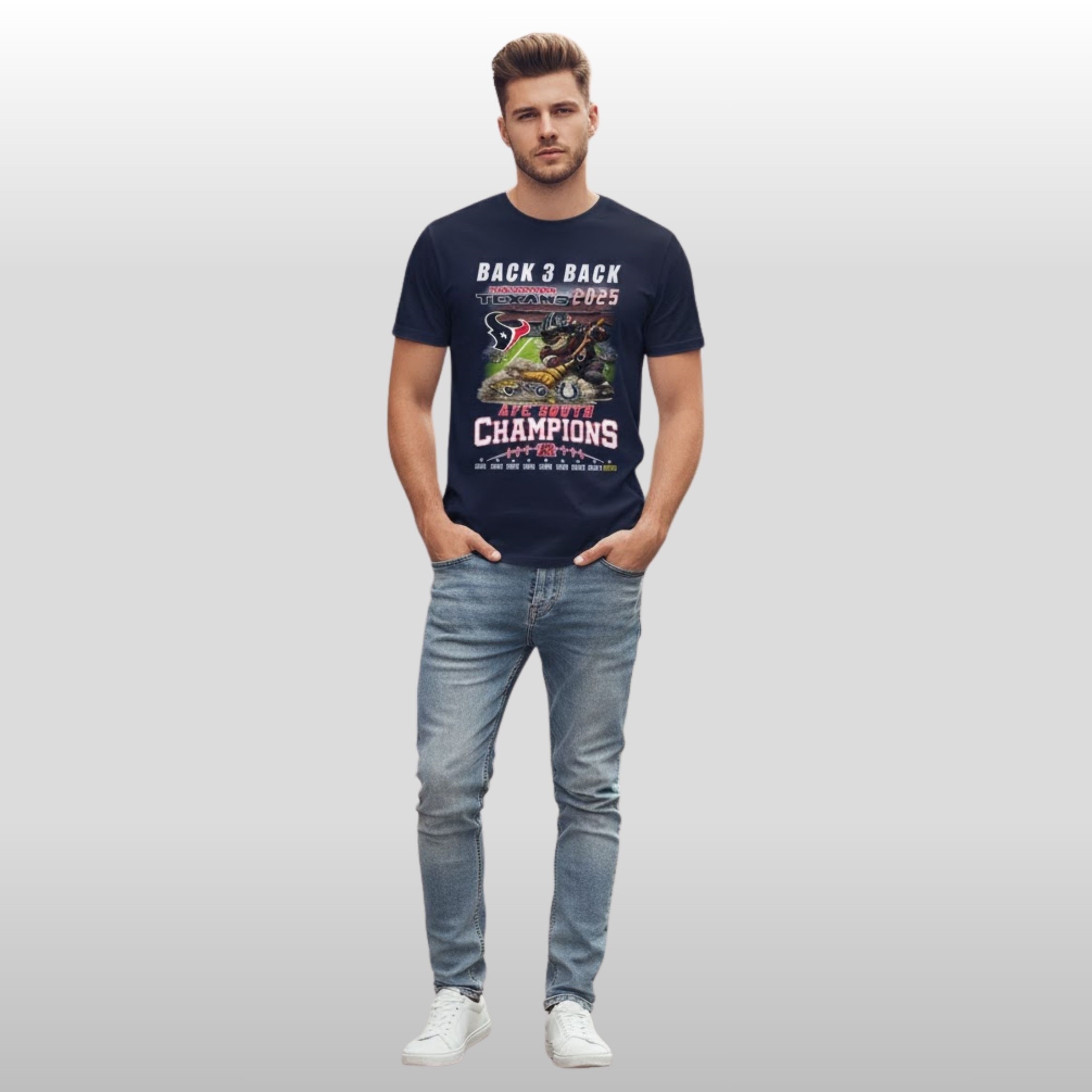 Texans AFC South Champions Back 3 Back Shirt 3 Texans AFC South Champions Back 3 Back Shirt - Image 3