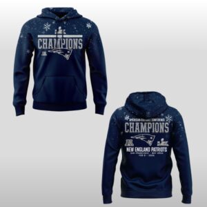 New England Patriots AFC Champions 2026 Snow Hoodie Shirt