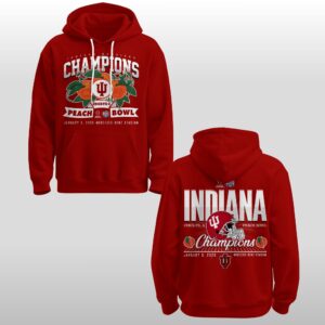 2026 Indiana Hoosiers Peach Bowl Champions Hoodie Cap Joggers