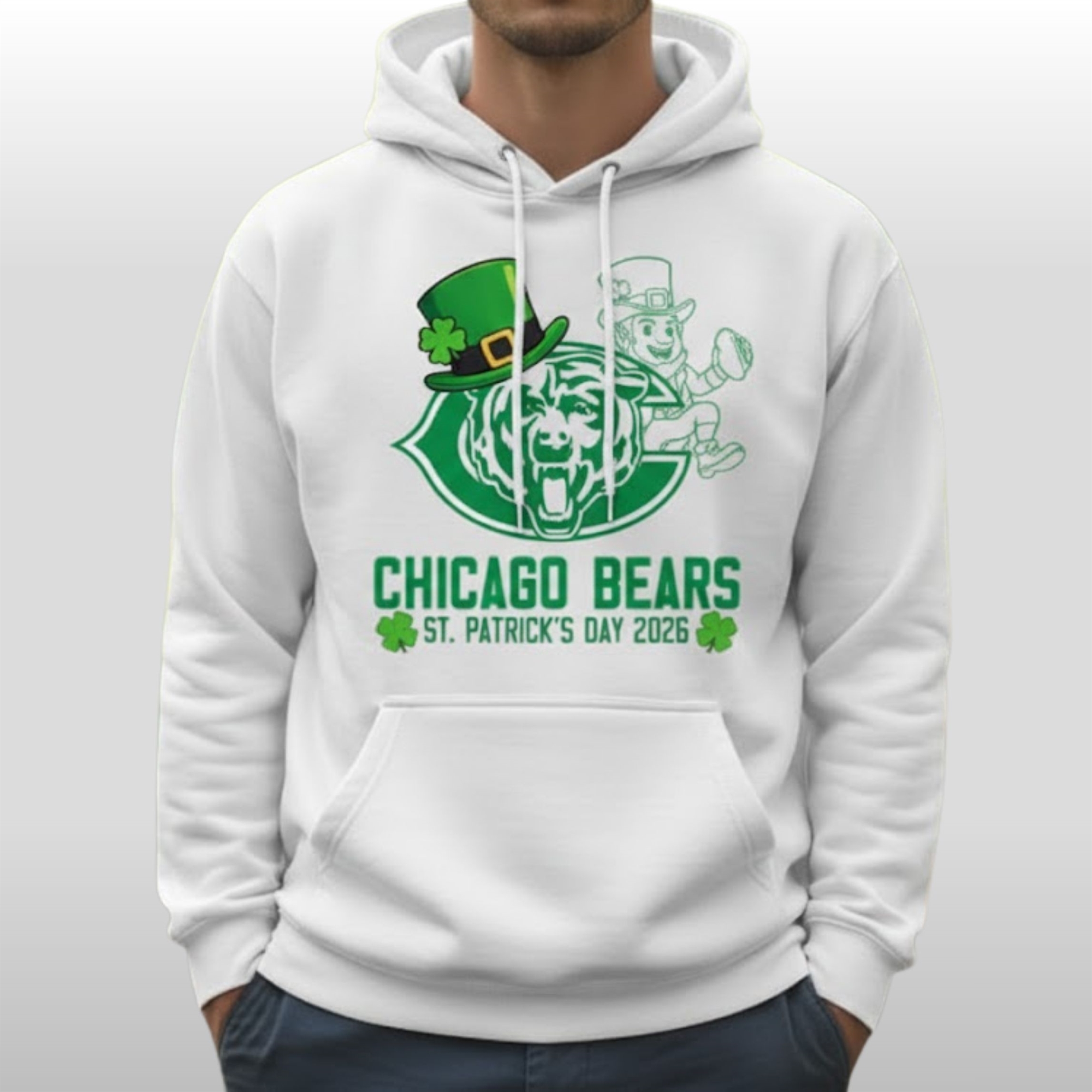 2026 Chicago Bears St Patrick Day Hoodie 2 2026 Chicago Bears St Patrick Day Hoodie - Image 2