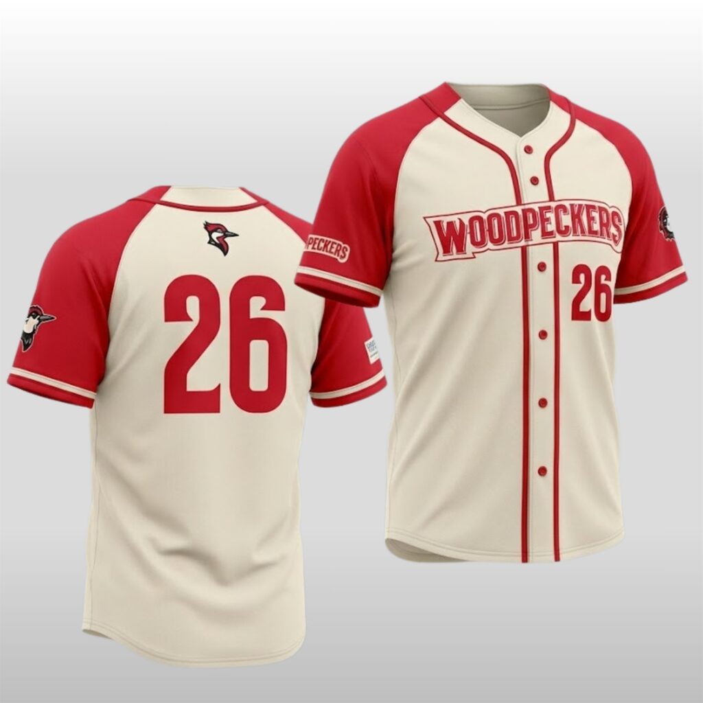 2026 Fayetteville Woodpeckers Cream Woodpeckers Jersey Giveaway