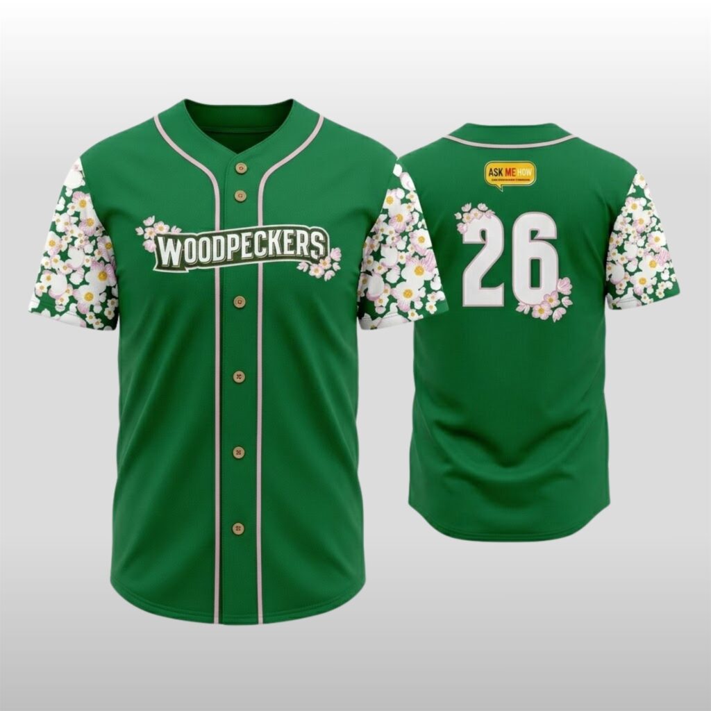 2026 Fayetteville Woodpeckers Dogwood Flower Jersey Giveaway 2