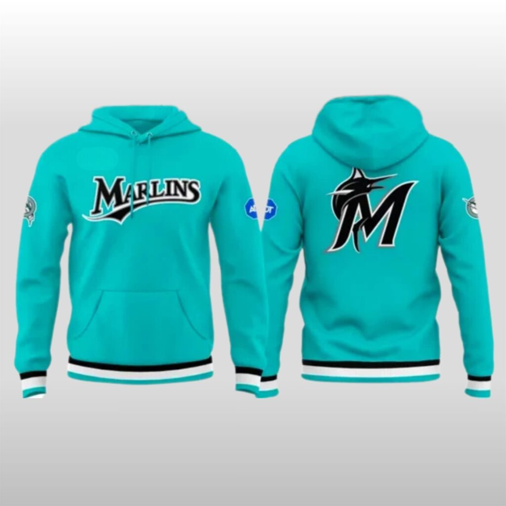 2026 Miami Marlins Teal Throwback Night Hoodie 2