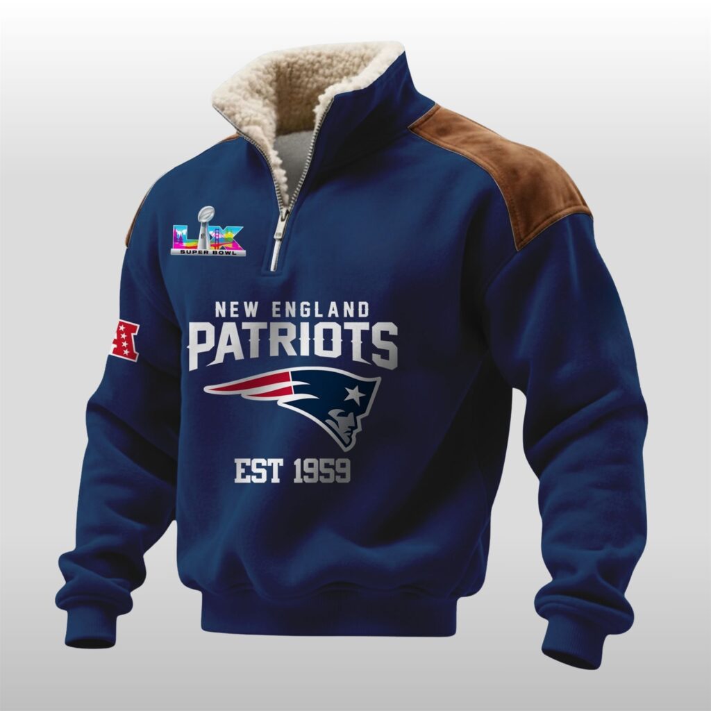 2026 New England Patriots Super Bowl Fleece Swweater 2