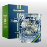 2026 Seattle Seahawks 50th Anniversary Est 1976 Whiskey Glass